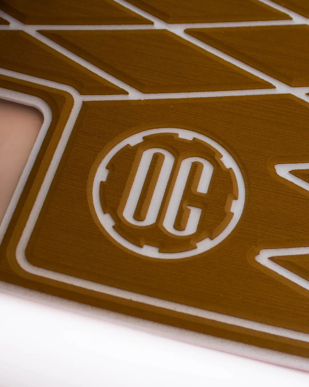 Bespoke nautical floor mat with Officine Gentile emblem